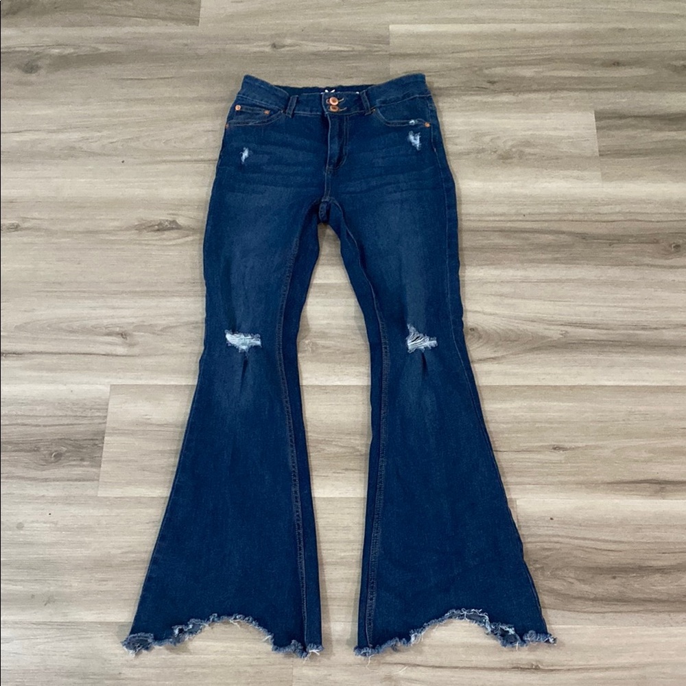 Women's Distressed Flare Jeans